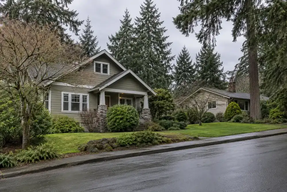 Illustration of a typical residential street in the Cedar Mill, OR area