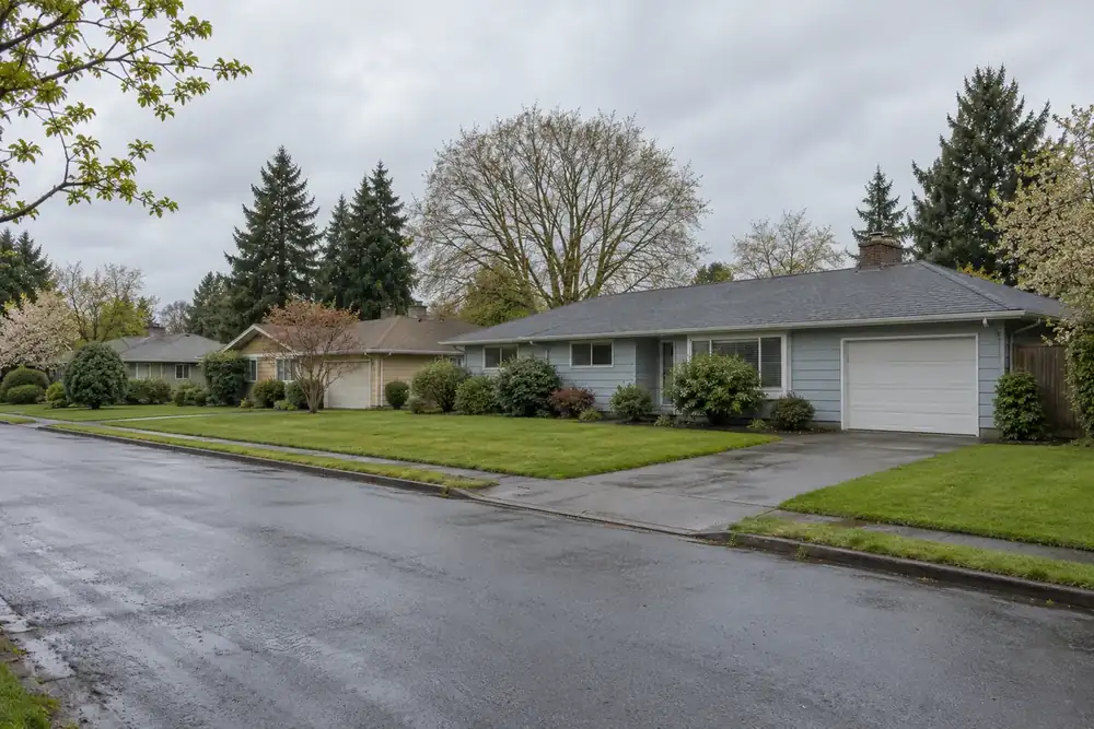 Illustration of a typical residential street in the Minnehaha, WA area