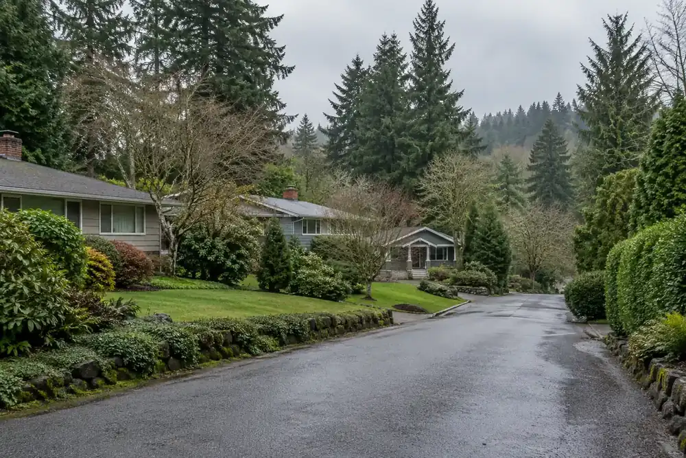Illustration of a typical residential street in the Oatfield, OR area